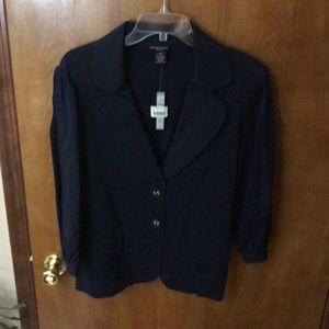 Navy blazer button up
